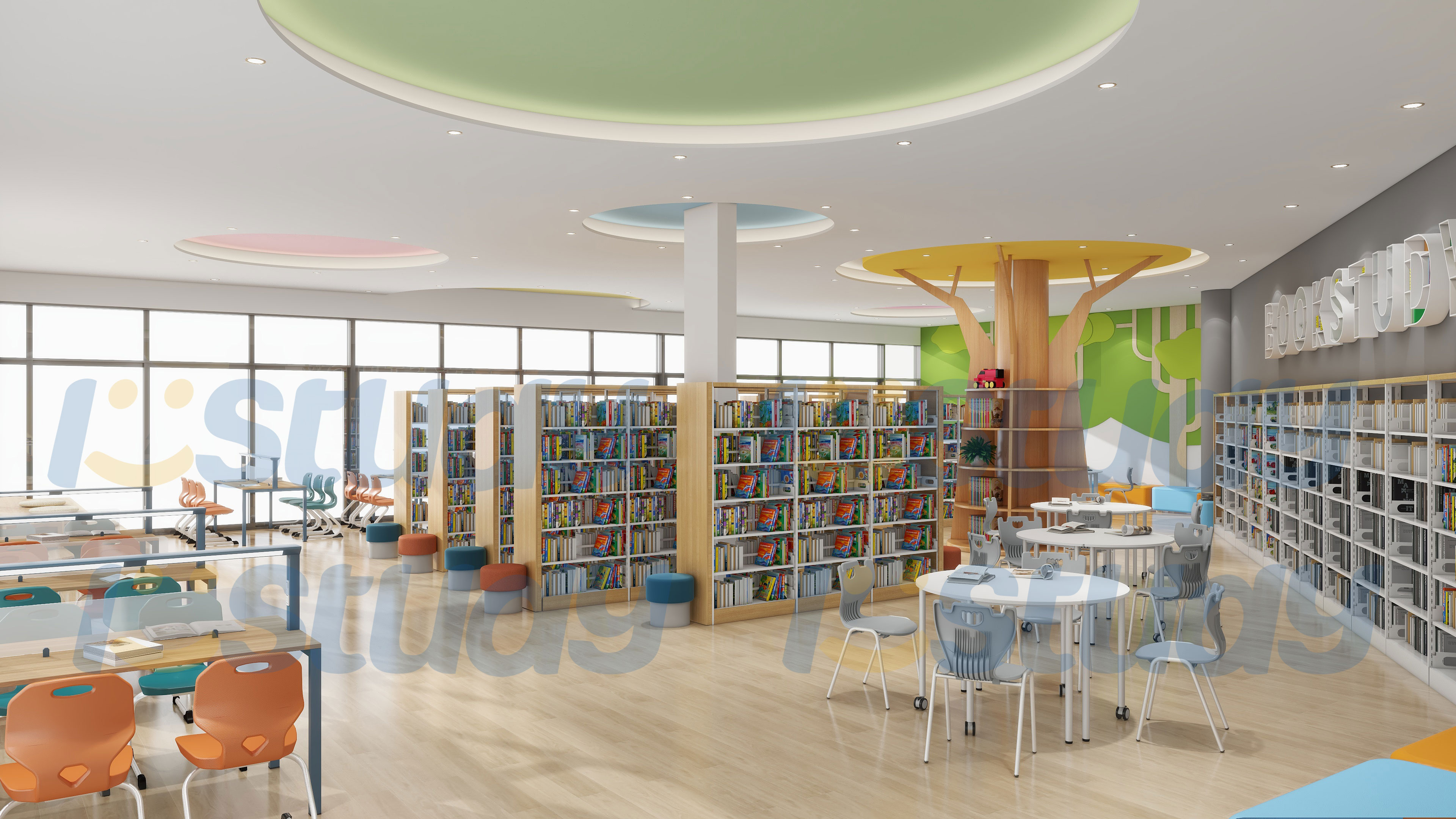 School bookshelf