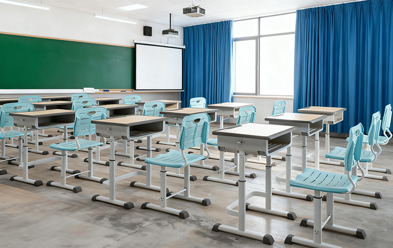 school desks and chairs