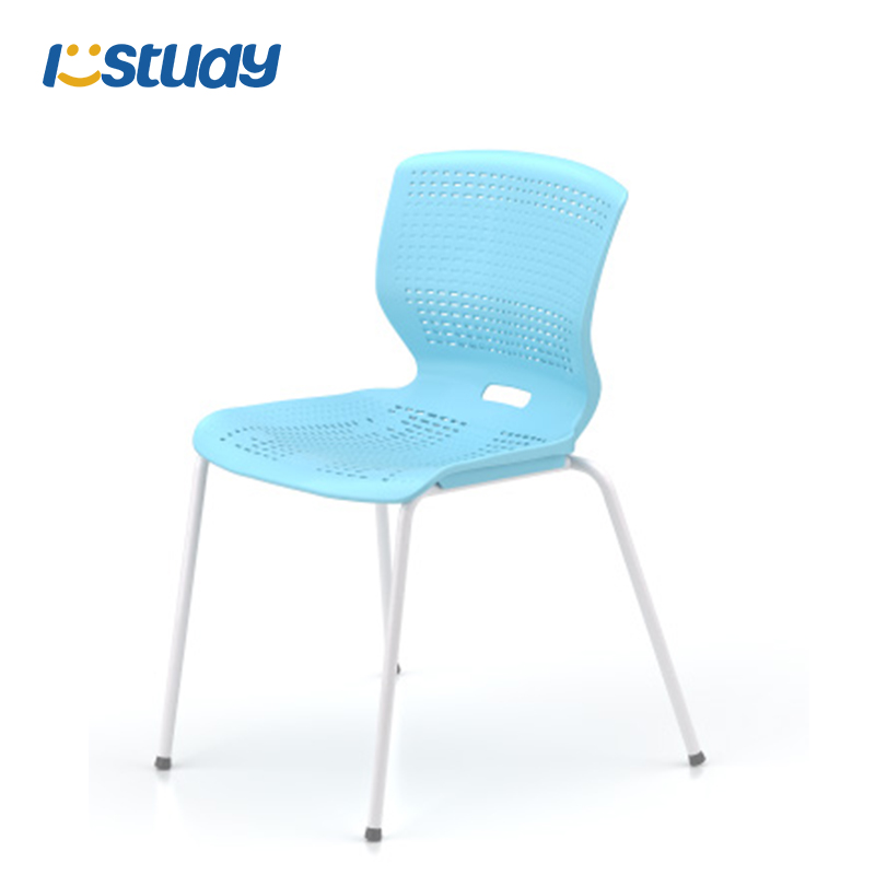 Сині штабелювані стільці для класу для учнів