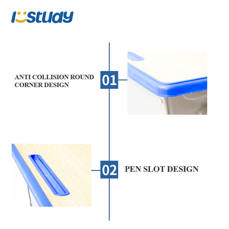 Luokkahuoneen pulpetit ja tuolit modernissa luokkahuoneessa