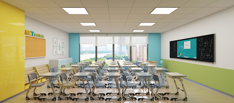 school desks and chairs