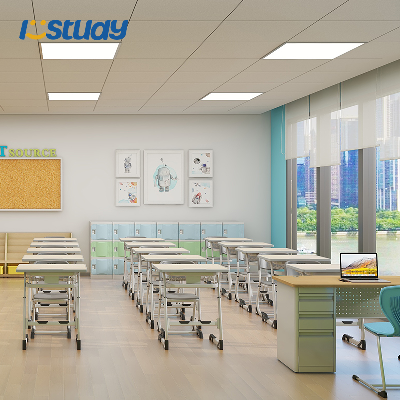 Verstellbarer Einzelschreibtisch und Stuhl für Schüler mit zerlegbarem Design