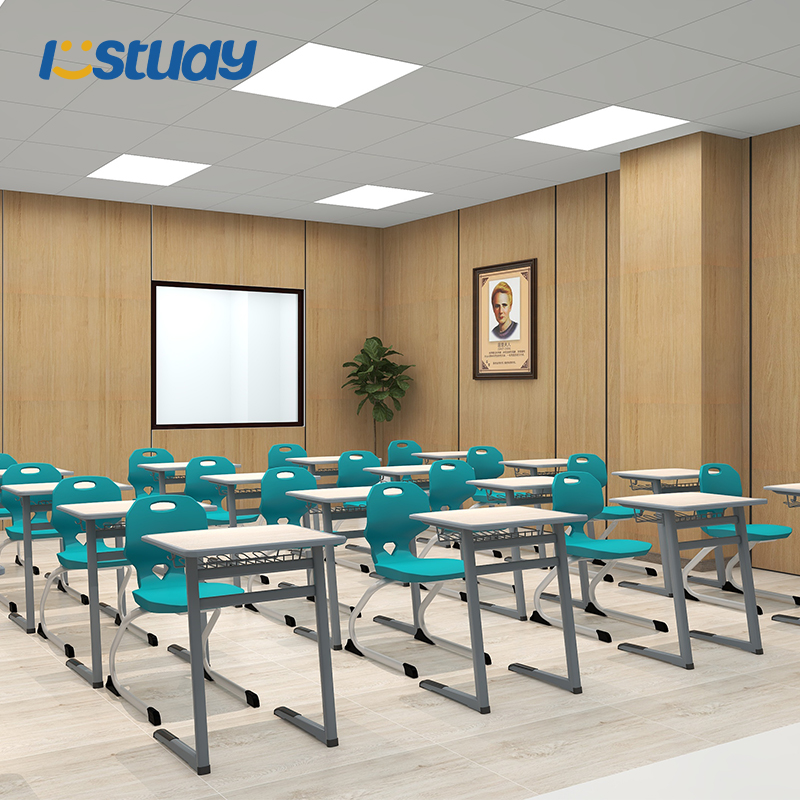 Klassenzimmertische mit Stauraum und Kunststoff-Schülerstühle