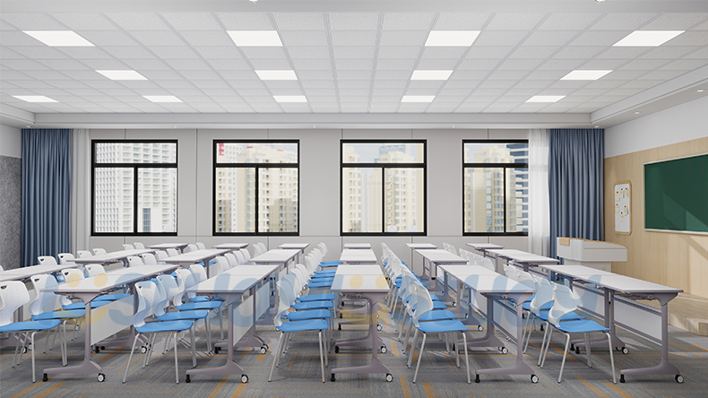 blue student chairs