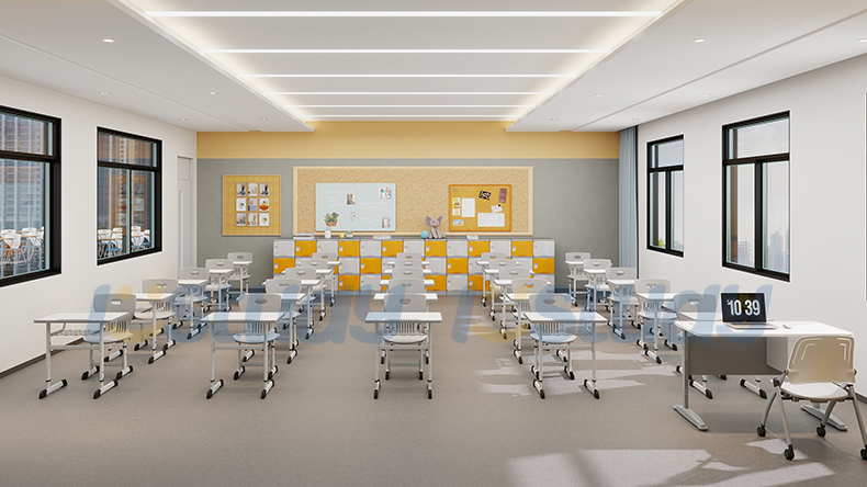 classroom desks and chair