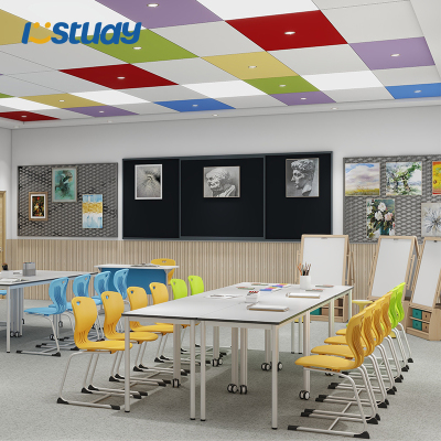 Mobilt samarbeidsbord med hjul for skolen