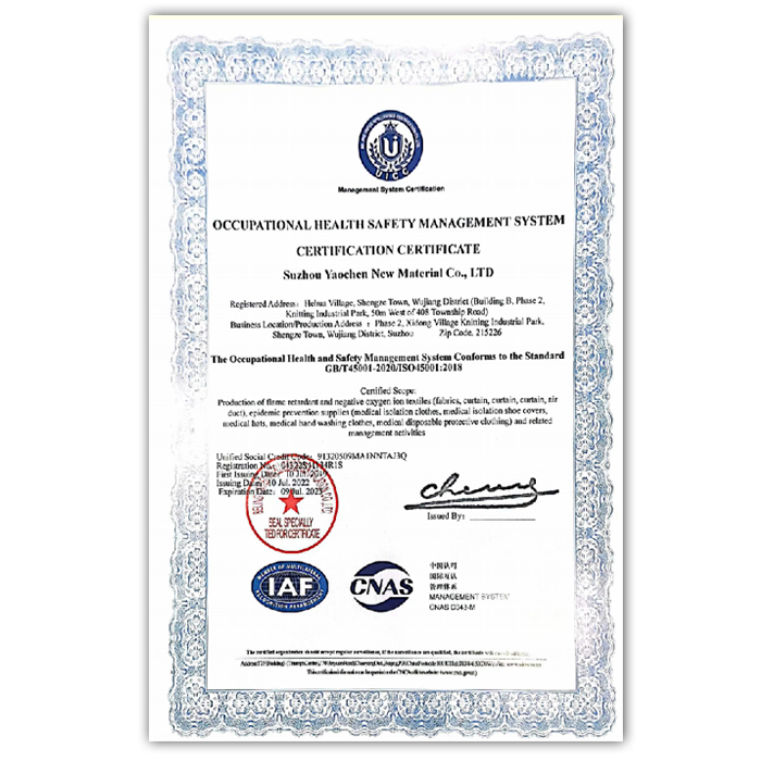 OCCUPATIONAL HEALTH SAFETY MANAGEMENT SYSTEMCERTIFICATION CERTIFICATE