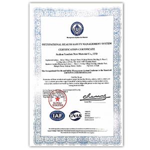 OCCUPATIONAL HEALTH SAFETY MANAGEMENT SYSTEMCERTIFICATION CERTIFICATE