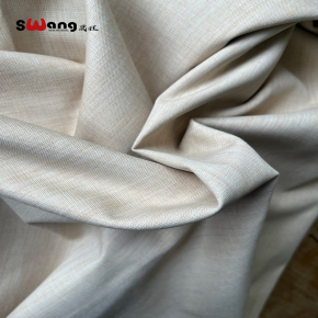 Flame retardant linen-like curtain fabric