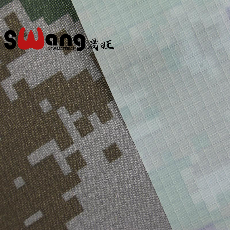 Flame retardant outdoor camouflage fabric