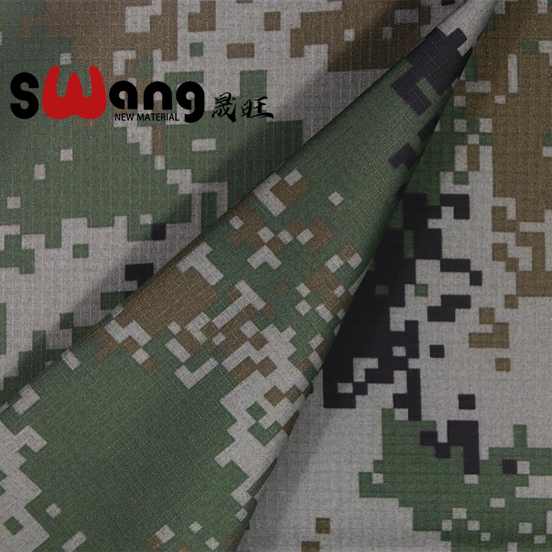 Flame retardant outdoor camouflage fabric