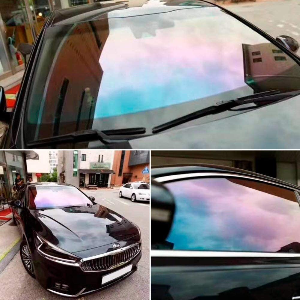 Sunset Red Purple Chameleon Car Tint Film for front windshield