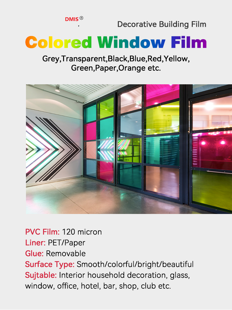 Building Glass Decorative Colorful Window Film