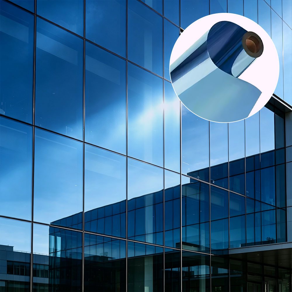 Blue Building Window Film