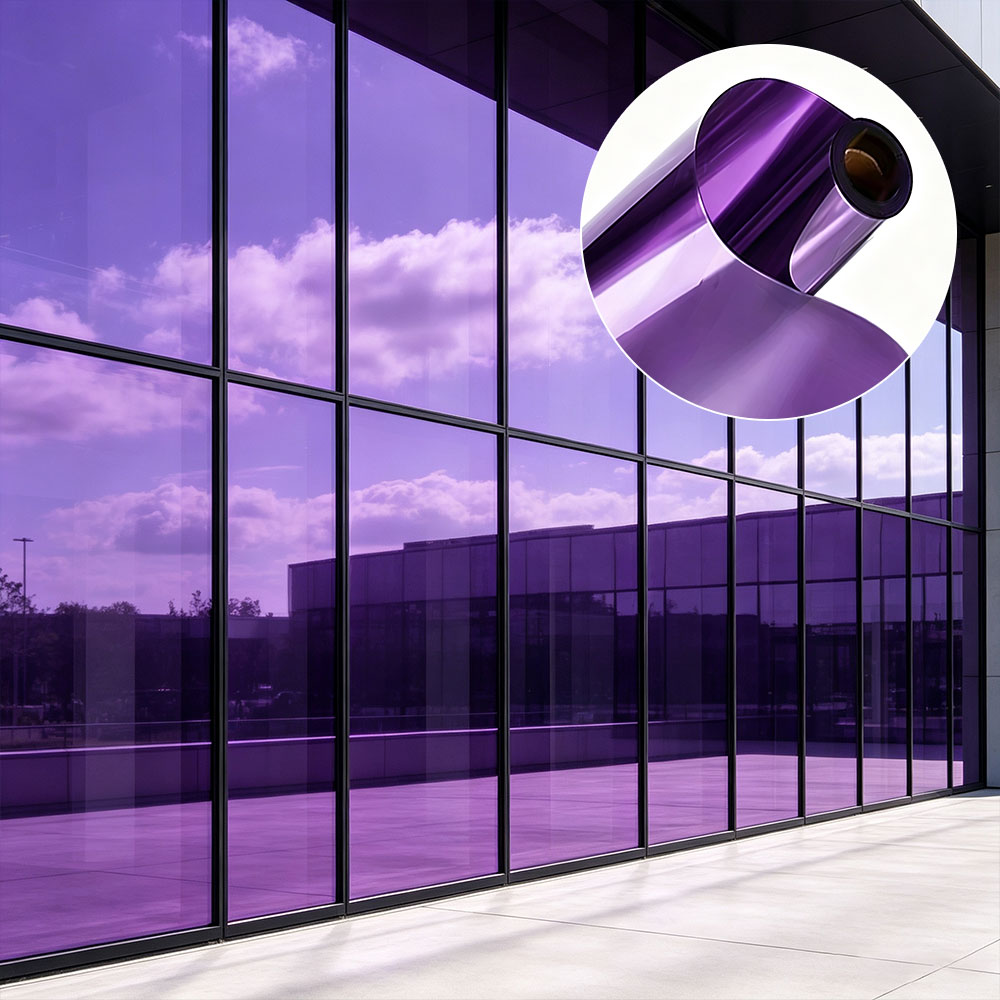 Purple Building Window Film