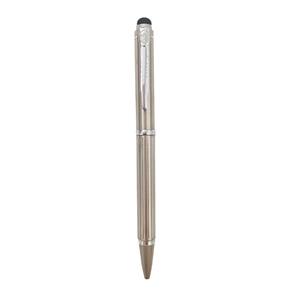 luxury mini slim metal twist ballpoint pen with stylus