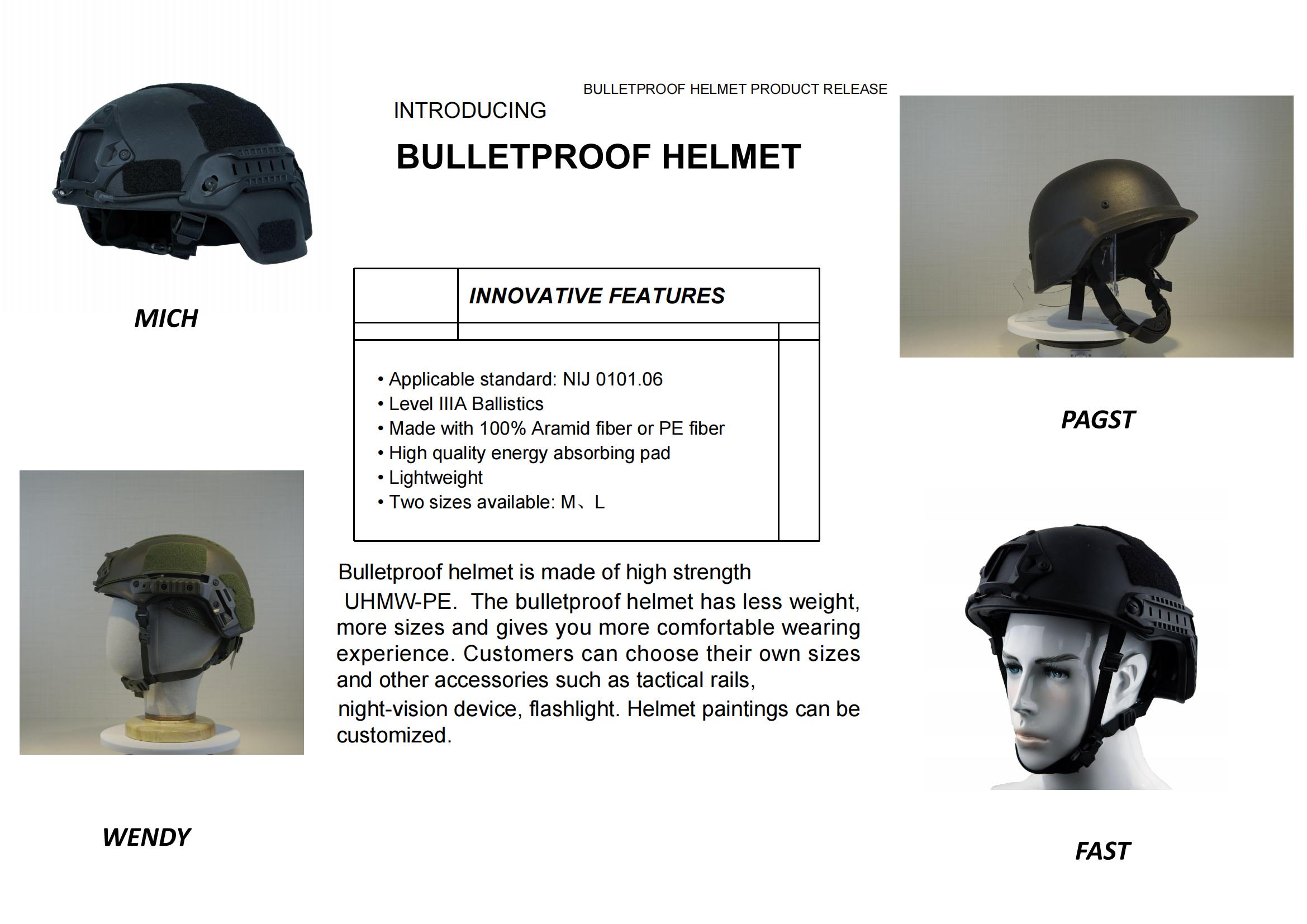 3a bulletproof helmet