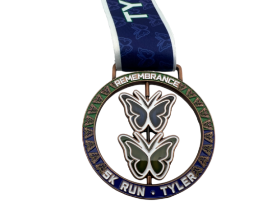 锌合金硬珐琅旋转比赛奖牌