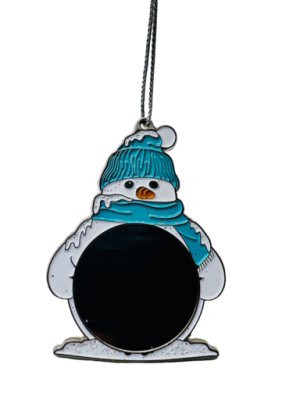 Snowman Shaped Soft Enamel Glittered Christmas Ornament