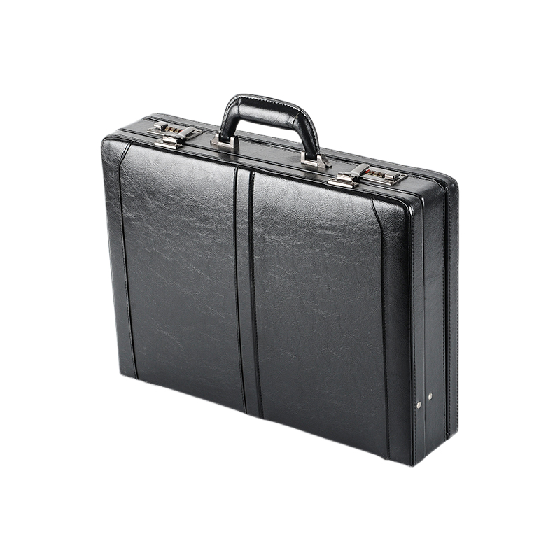 OEM Factory Black Leather Laptop Briefcase With Lock