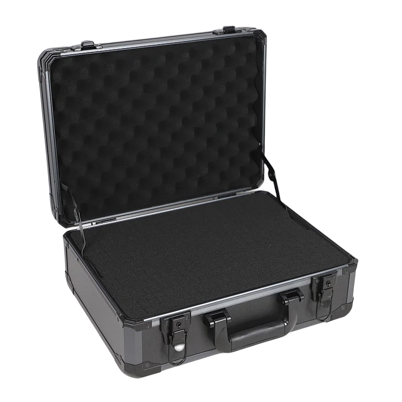 Black Tool Box Aluminum Hard Case With Customized Foam