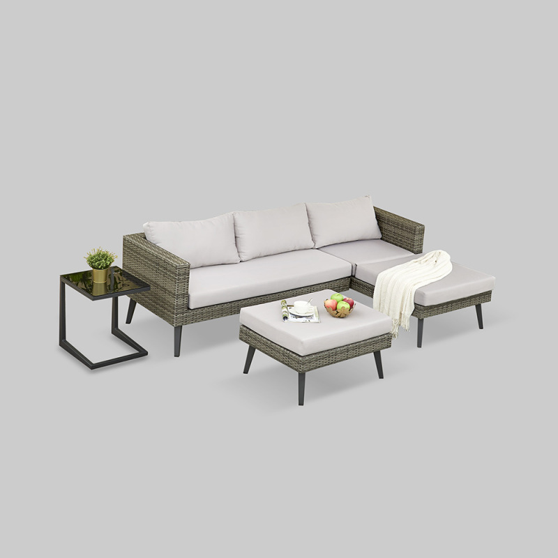 Garden Pe Rattan Corner Sofa Set