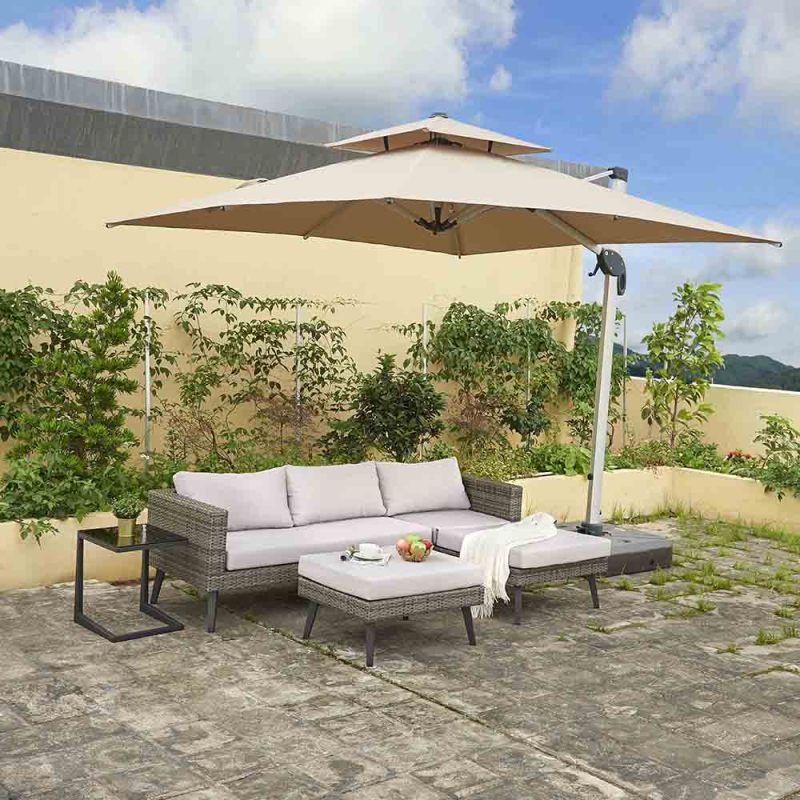 Garden Pe Rattan Corner Sofa Set