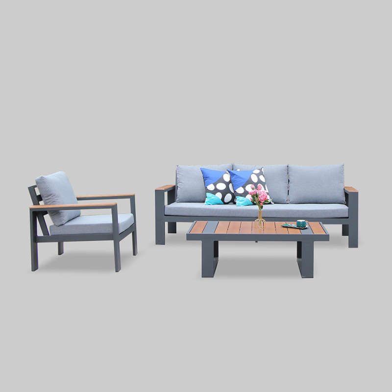Dark Grey Patio Aluminum Sofa
