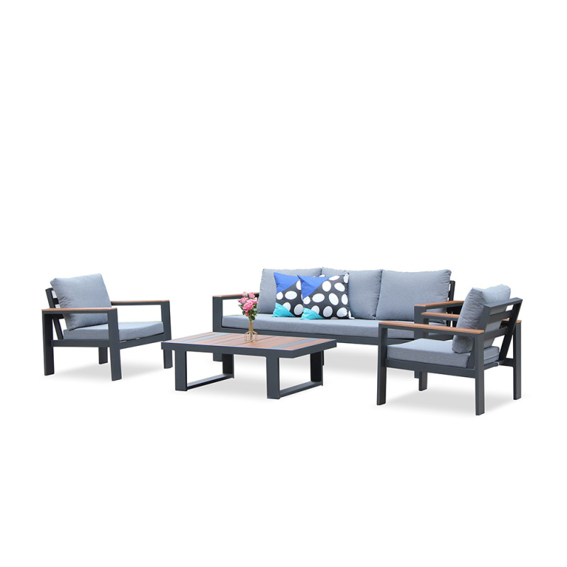 Dark Grey Patio Aluminum Sofa