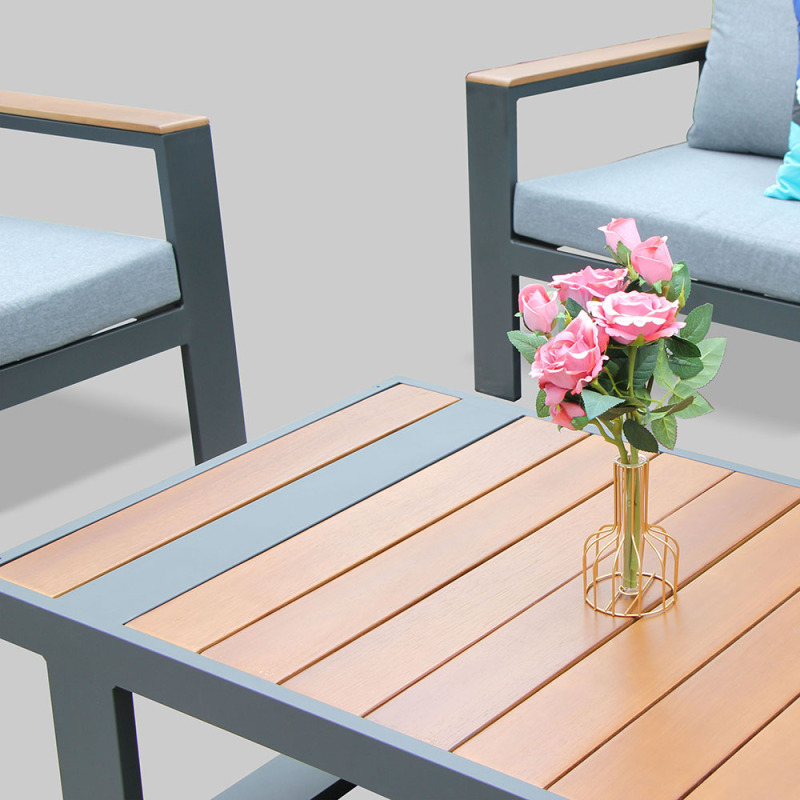 Dark Grey Patio Aluminum Sofa