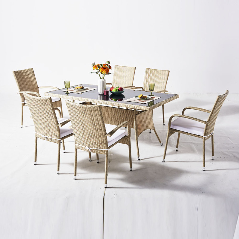 Outdoor Rattan Dining Chair And Table Set