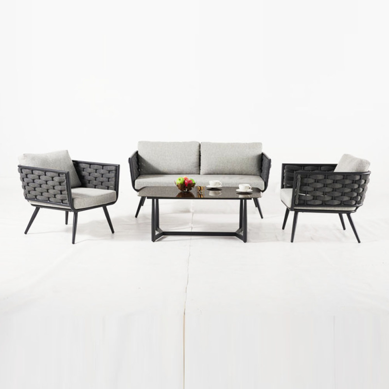 KD Structure Rope Weaving Corner Sofa