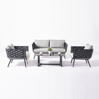 KD Structure Rope Weaving Corner Sofa