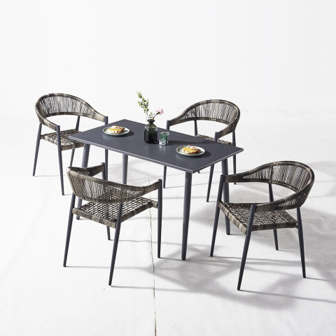 Outdoor Rattan Dining Table Furniture Set