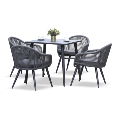 Garden Woven Rope Dining Chair And Table Set