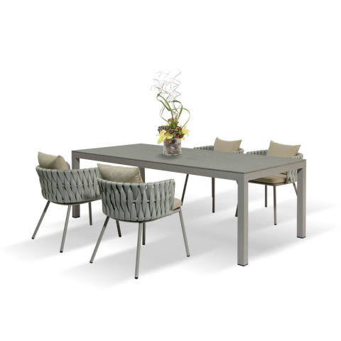 10 Seaters Rope Outdoor Dining Table Set