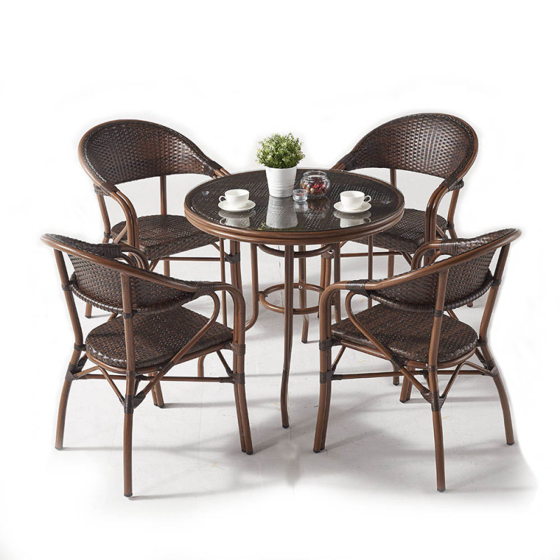 Garden Bamboo Like Dining Chair And Table Set