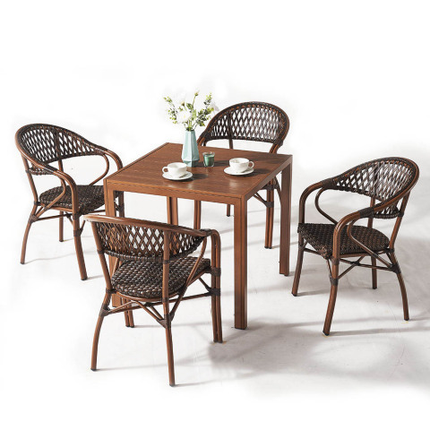 Restaurant Bamboo Like Dining Set