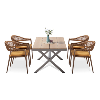 Plastic Wood Dining Set For Event