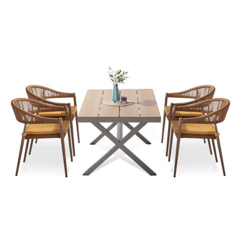 Plastic Wood Dining Set For Event