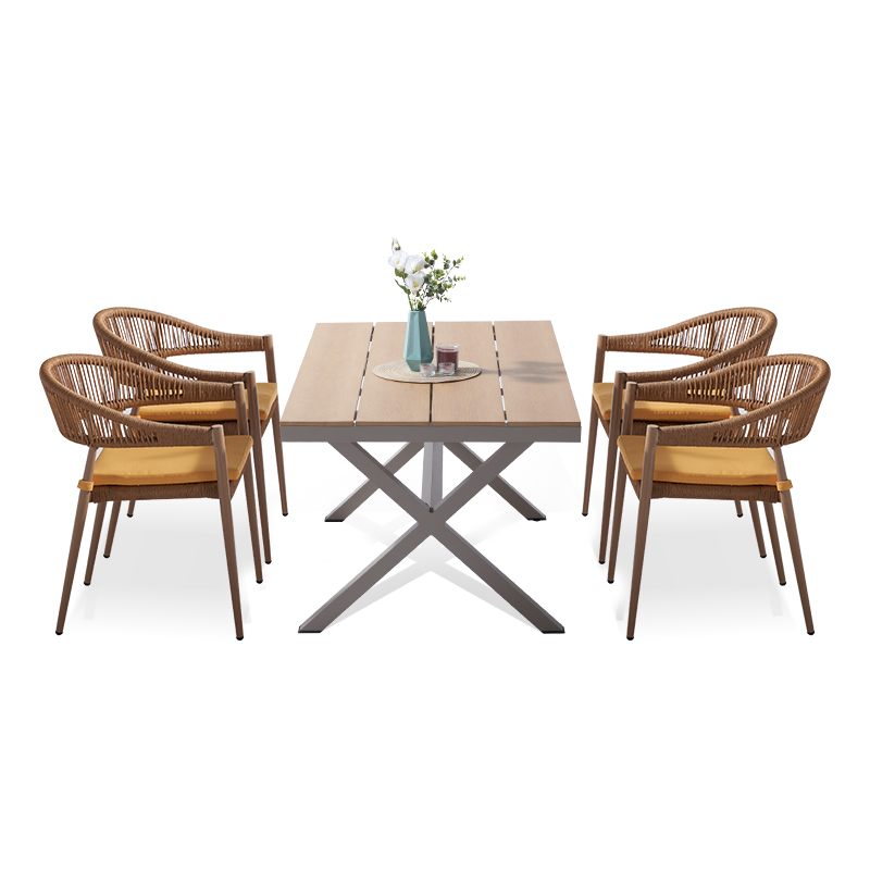 Plastic Wood Dining Set For Event