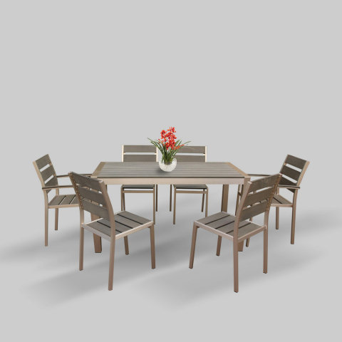 Modern Luxury Aluminum Dining Set