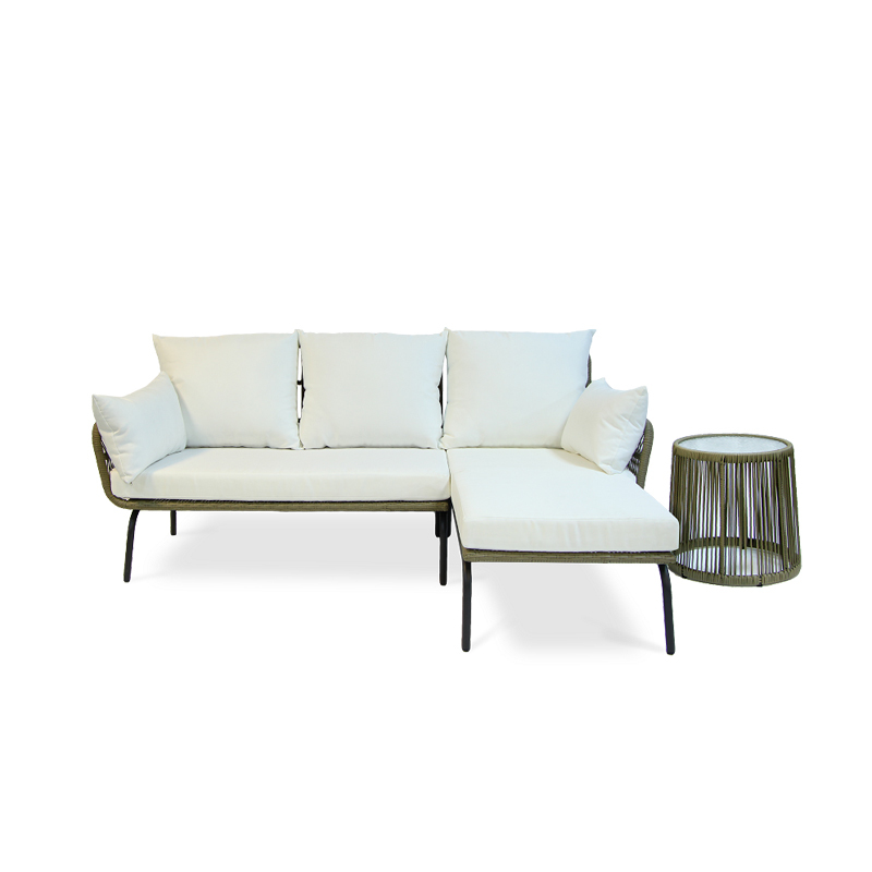 Balcony Rattan L Shape Sofa Set