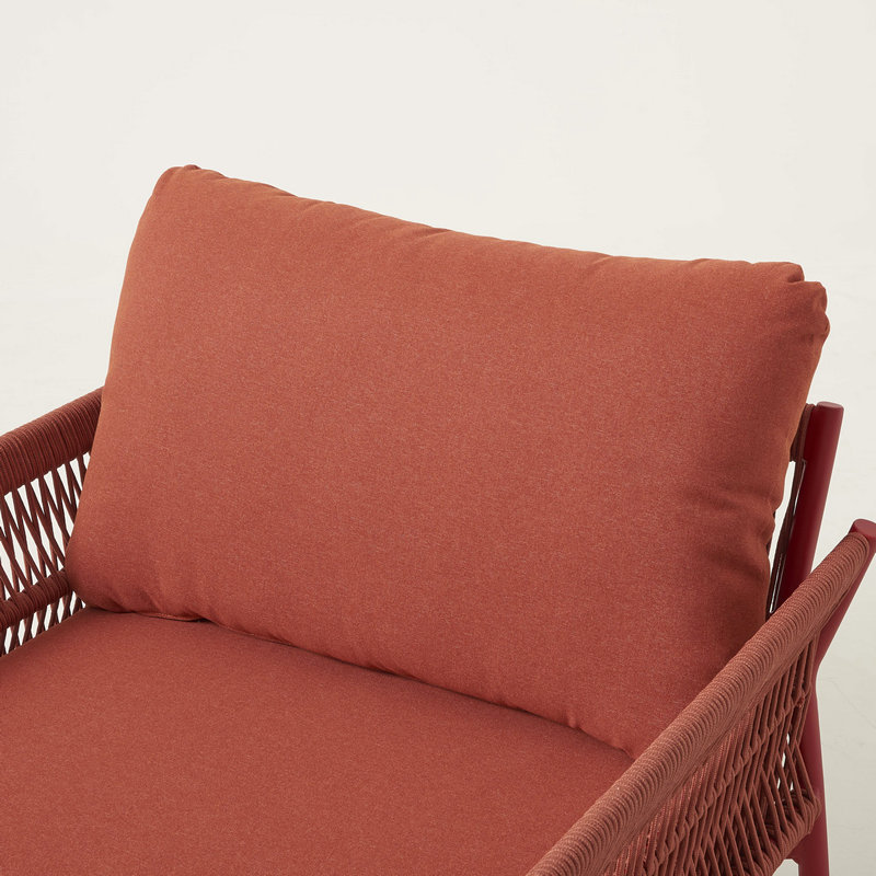 Nouveau design de corde de jardin de couleur rouge tissant des meubles de canapé tout en un carton