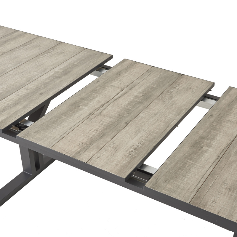 Ausziehbarer Gartentisch aus Aluminium für den Außenbereich mit Keramiktischplatte