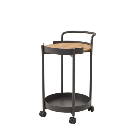 Garden bistro aluminum trolley with Omni-directional wheel sofa side table