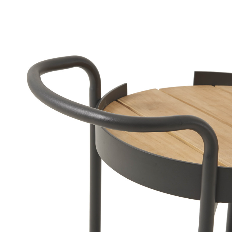 Garden bistro aluminum trolley with Omni-directional wheel sofa side table