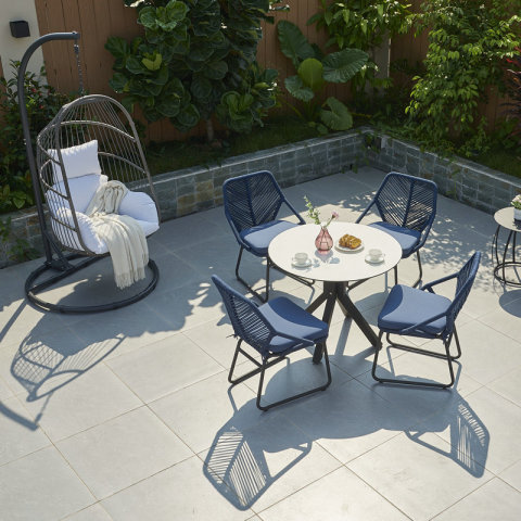 New Design Navy Color Rope Weaving Outdoor Dining Furniture