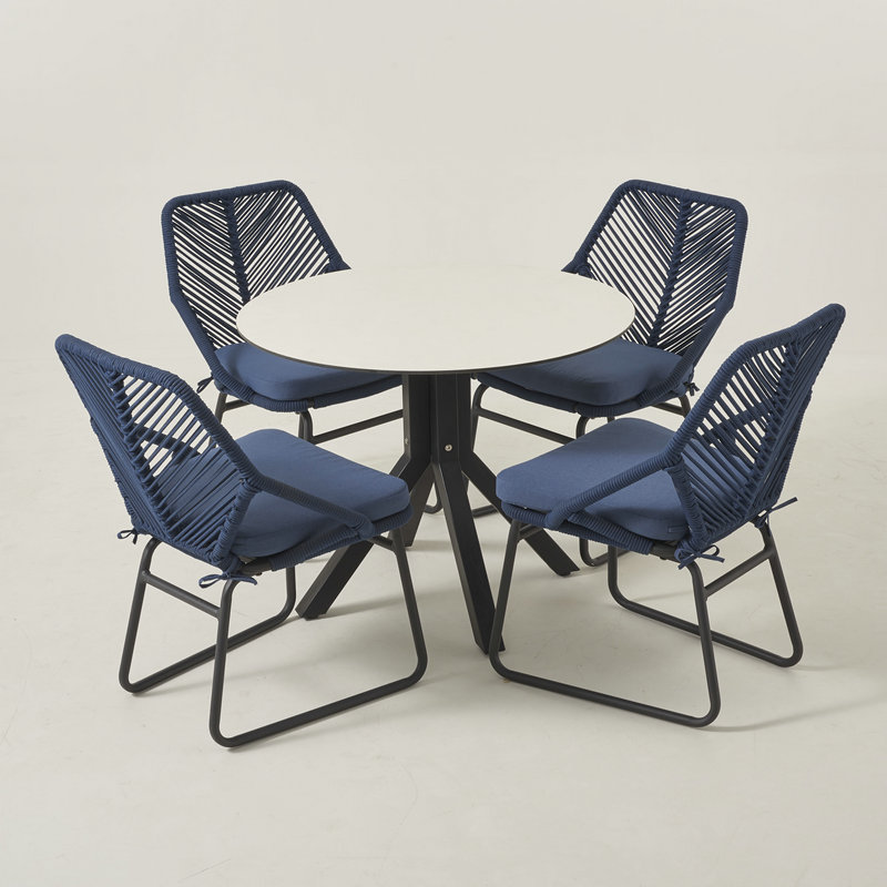 New Design Navy Color Rope Weaving Outdoor Dining Furniture