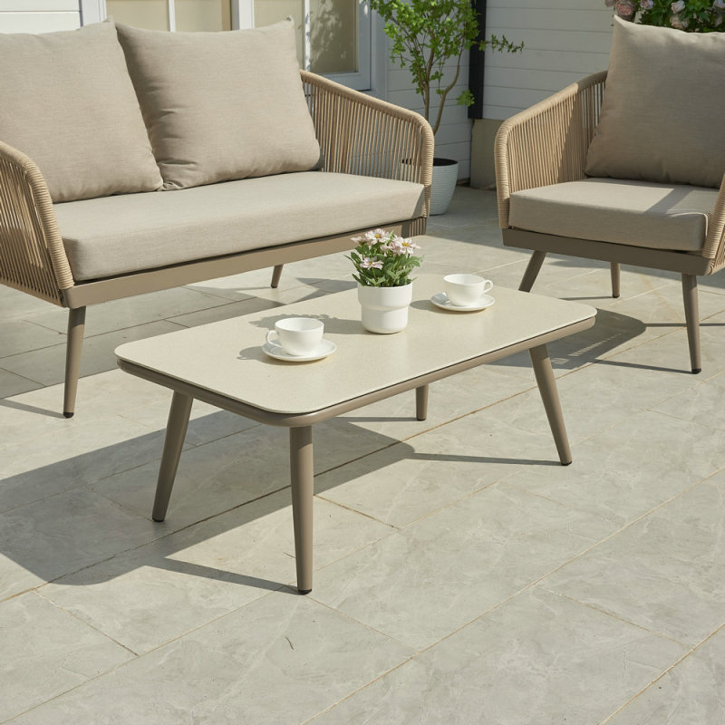 КД Структура Веревка Плетение Бежевого Цвета Садовый Диван Мебель